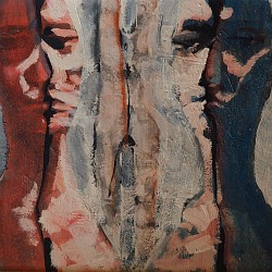 Zwei Köpfe, 1974, 88x63cm, Acryl